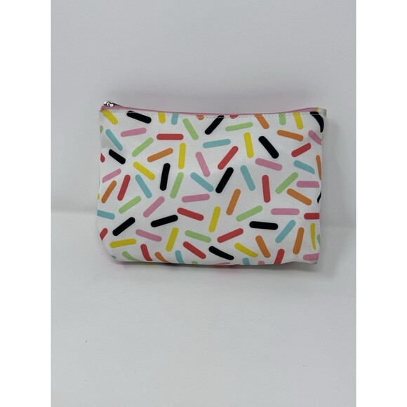 Clinique Sprinkles Makeup Toiletry Bag Zipper 8.5”x6” Travel - Picture 2 of 9